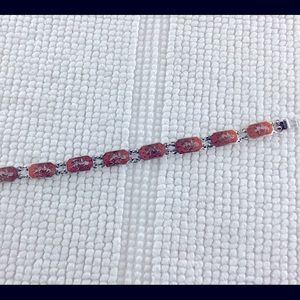 Vintage Sterling Silver Siam Panel Bracelet .6508